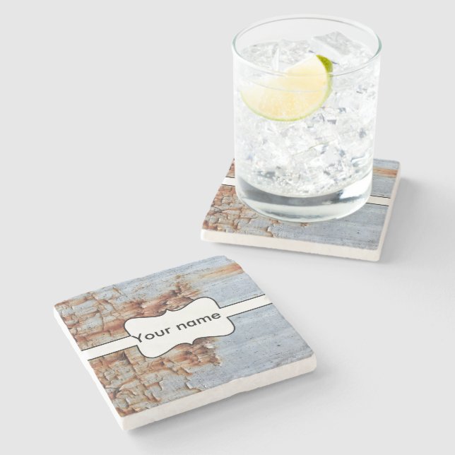 Posavasos De Piedra Textura de pintura de pelado (Lateral)