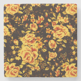 Posavasos De Piedra Textura de vidrio con brillo floral abstracto