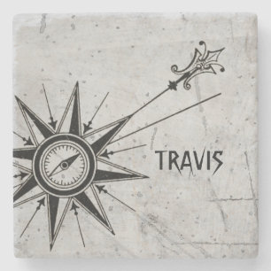 Posavasos De Piedra textura personalizada retro grunge flecha polo nor