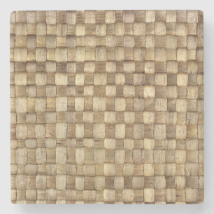 Posavasos De Piedra Textura sin inconvenientes de la canasta artesanal
