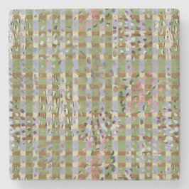 Posavasos De Piedra Textured Pointillism Grid Pattern Artwork