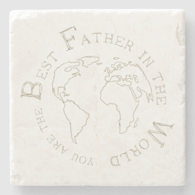 Posavasos De Piedra The best father in the world (Anverso)