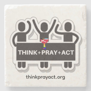 Posavasos De Piedra Think+Pray+Act Piedra Coaster