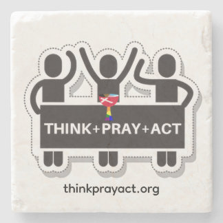 Posavasos De Piedra Think+Pray+Act Piedra Coaster