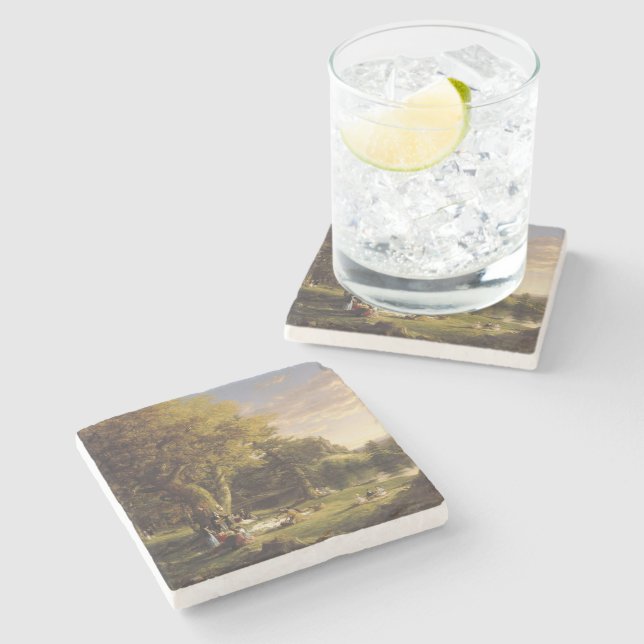 Posavasos De Piedra Thomas Cole The Pic-Nic (Lateral)