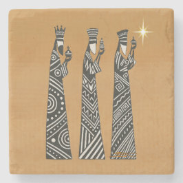 Posavasos De Piedra Three Wise Men Black & White Christmas Nativity