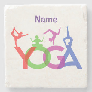 Posavasos De Piedra Thunder_Cove: Siluetas de yoga envenenadas