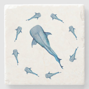 Posavasos De Piedra Tiburón ballena acuática