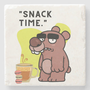 POSAVASOS DE PIEDRA ¡TIEMPO DE APERITIVOS!- ANIMAL-FUNNY- CAFÉ-COOKIS