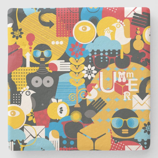 Posavasos De Piedra Tiempo de verano (Anverso)