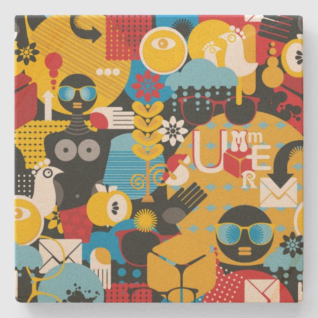 Posavasos De Piedra Tiempo de verano (Anverso)