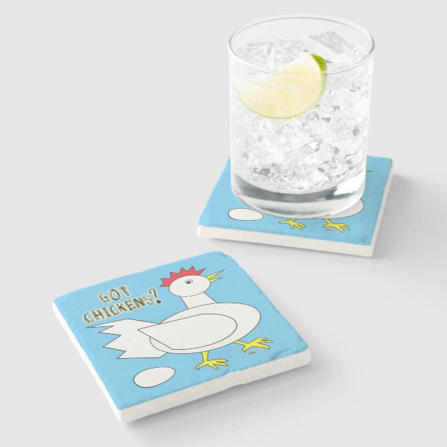 Posavasos De Piedra ¿Tienes pollos? (Lateral)