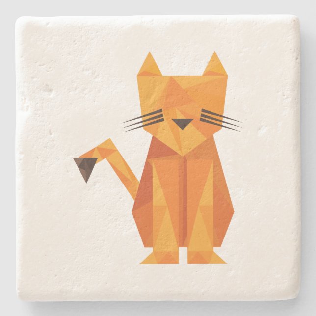 Posavasos De Piedra Tiger Oragami (Anverso)