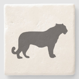 Posavasos De Piedra Tiger Silhouette