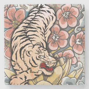 Posavasos De Piedra Tigre blanco