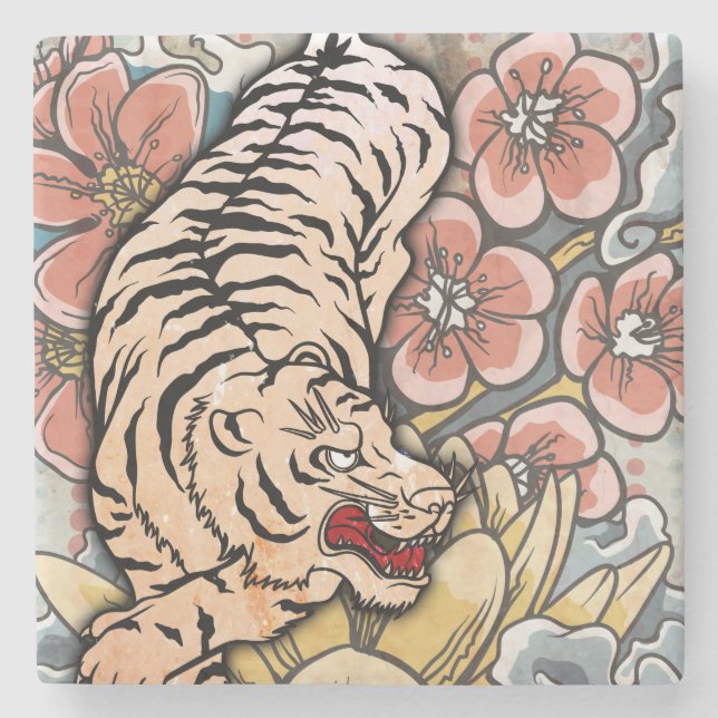 Posavasos De Piedra Tigre blanco (Anverso)