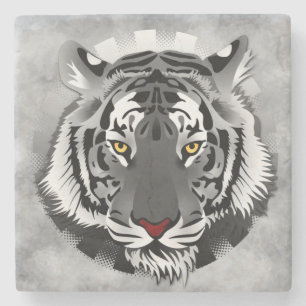 Posavasos De Piedra Tigre Blanco Y Negro