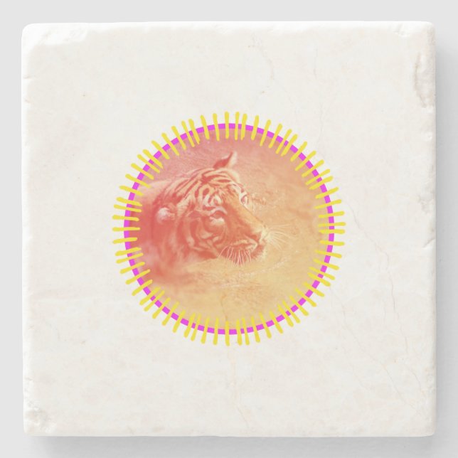 Posavasos De Piedra Tigre colorido (Anverso)