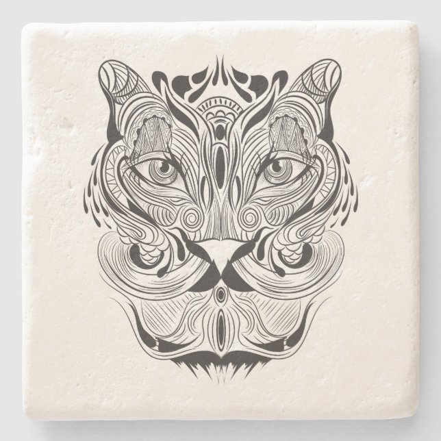 Posavasos De Piedra Tigre gráfico (Anverso)
