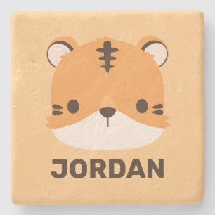 Posavasos De Piedra Tigre lindo con nombre personalizado