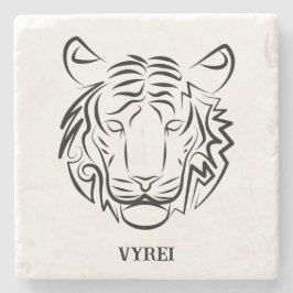 Posavasos De Piedra Tigre tribal blanco y negro