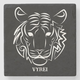 Posavasos De Piedra Tigre tribal blanco y negro