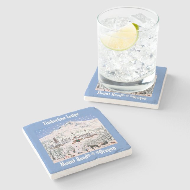 Posavasos De Piedra Timberline Lodge Coasters (Lateral)