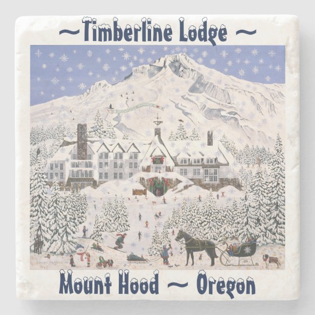 Posavasos De Piedra Timberline Lodge Stone Coaster (Anverso)