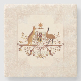 Posavasos De Piedra Tinta marrón de Escudo de Australia