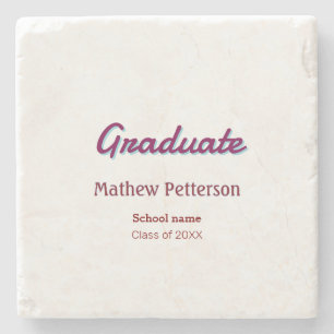 Posavasos De Piedra Tipo negrita simple graduación moderna elegante ma