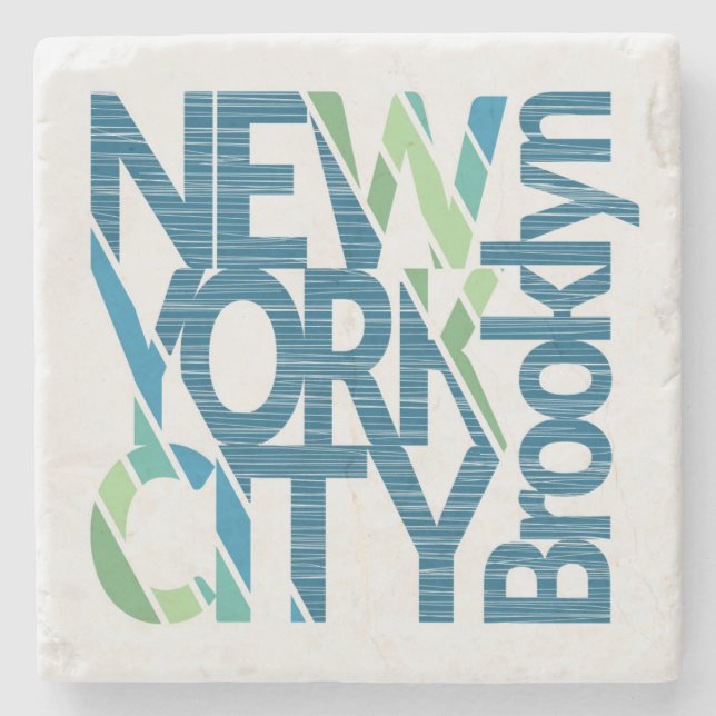 Posavasos De Piedra Tipografía de Brooklyn Nueva York (Anverso)