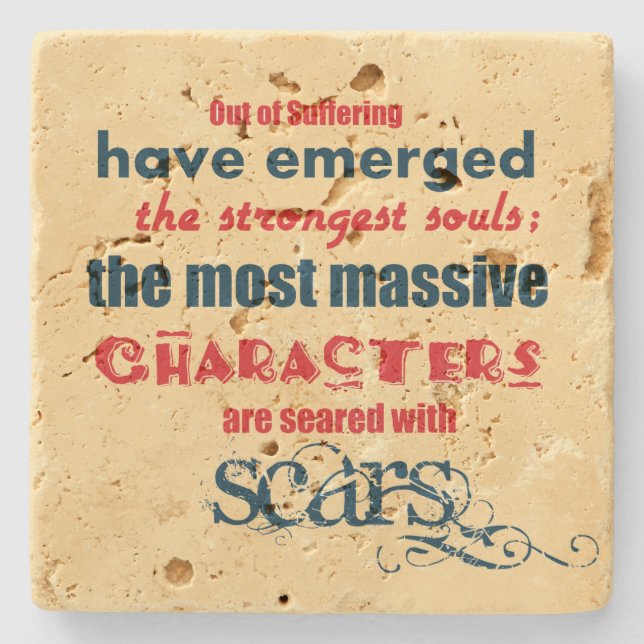 Posavasos De Piedra Tipografía de citas inspiradoras (Anverso)