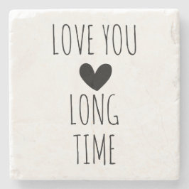 Posavasos De Piedra Tipografía de Corazón Amor por Mucho Tiempo