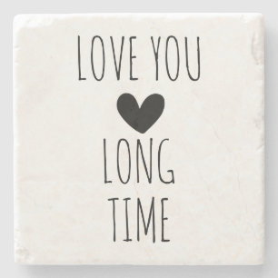 Posavasos De Piedra Tipografía de Corazón Amor por Mucho Tiempo