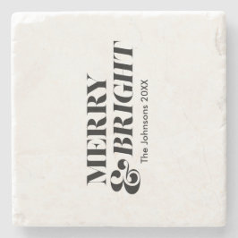 Posavasos De Piedra Tipografía de Navidades modernos vivos y morados