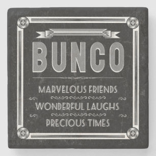 Posavasos De Piedra Tipografía del vintage de Bunco