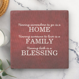 Posavasos De Piedra Tipografía Motivacional Familia Cita