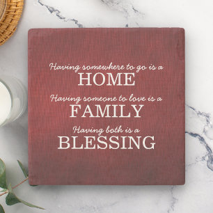 Posavasos De Piedra Tipografía Motivacional Familia Cita