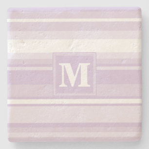 Posavasos De Piedra Tiras moradas monogramo