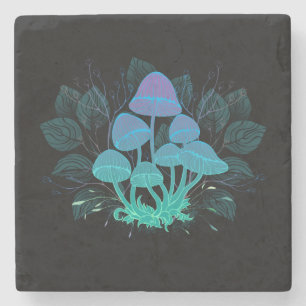 Posavasos De Piedra Toadstools en Bushes