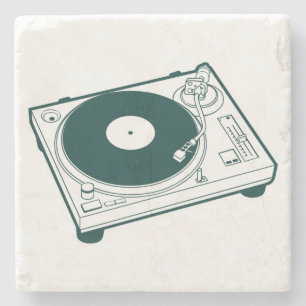 Posavasos De Piedra Tocadiscos de Vinilo Antiguo