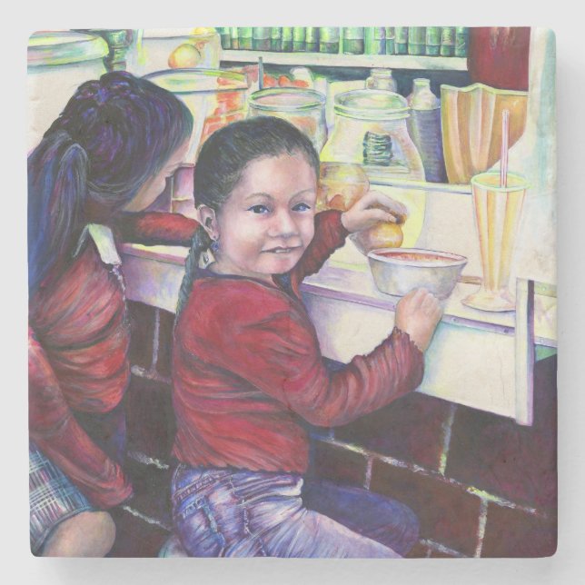 Posavasos De Piedra Todas las chicas buenas tienen helado, México (Anverso)