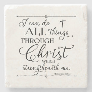 Posavasos De Piedra Todas las cosas a través de Cristo - Filipinas 4:1