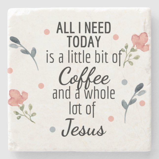 Posavasos De Piedra Todo lo que necesito es café y Jesús Pascua (Anverso)