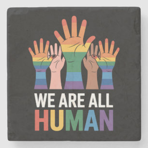 Posavasos De Piedra Todos somos arcoíris humano Orgullo LGBTQ Levantan