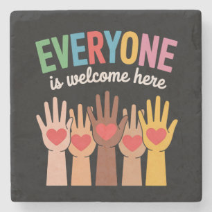 Posavasos De Piedra Todos son bienvenidos aquí