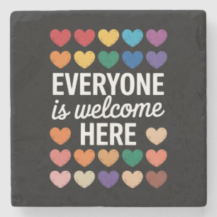 Posavasos De Piedra Todos Son Bienvenidos Aquí LGBTQ
