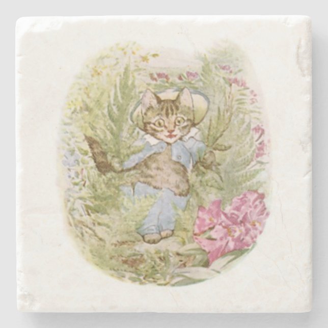 Posavasos De Piedra Tom Kitten (Ilustracion de gato lindo) Beatrix Pot (Anverso)