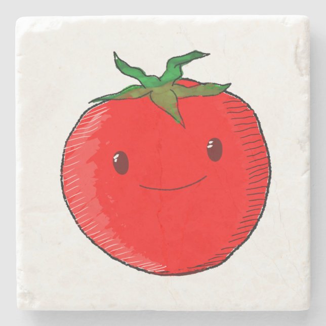 Posavasos De Piedra Tomate Personalizado lindo (Anverso)