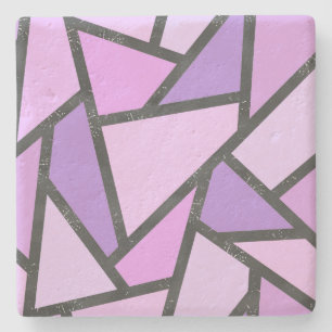 Posavasos De Piedra Tonos de vidrio manchado de lilas